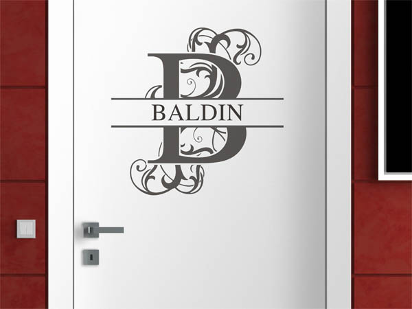 Wandtattoo verschnörkelter Buchstabe B mit Baldin
