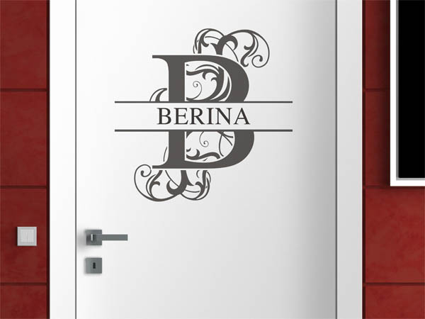 Wandtattoo verschnörkelter Buchstabe B mit Berina