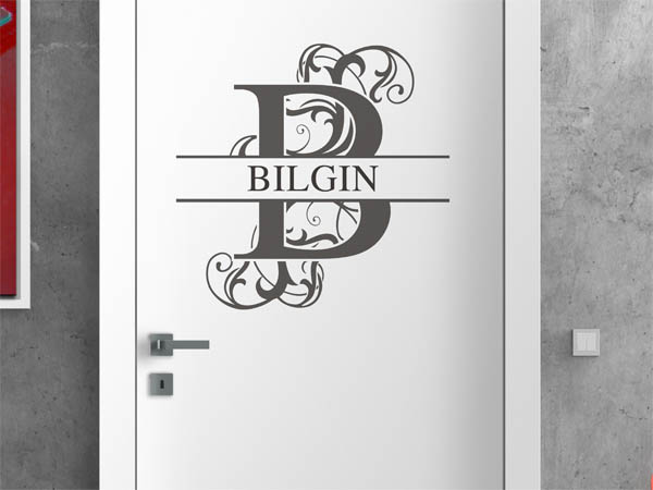 Wandtattoo verschnörkelter Buchstabe B mit Bilgin