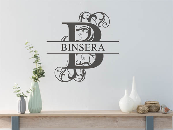 Wandtattoo verschnörkelter Buchstabe B mit Binsera