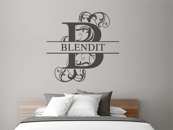 Wandtattoo verschnörkelter Buchstabe B mit Blendit