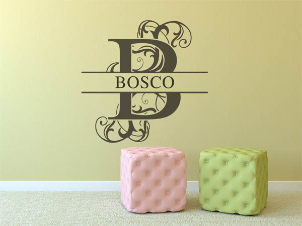 Wandtattoo verschnörkelter Buchstabe B mit Bosco