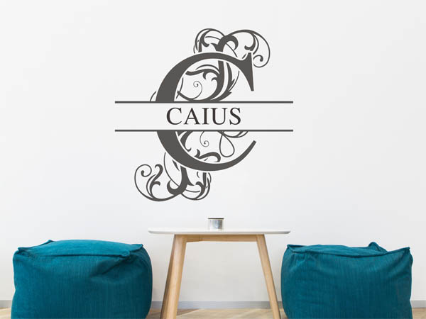 Wandtattoo verschnörkelter Buchstabe C mit Caius