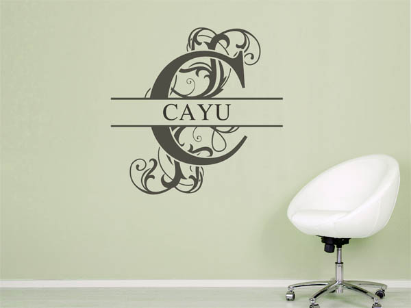 Wandtattoo verschnörkelter Buchstabe C mit Cayu