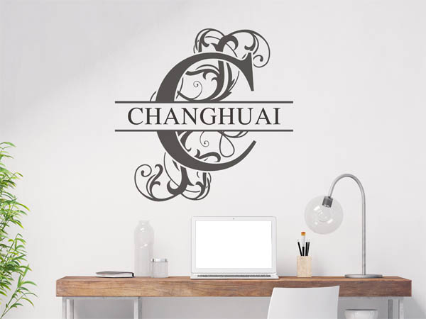 Wandtattoo verschnörkelter Buchstabe C mit Changhuai
