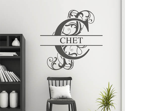 Wandtattoo verschnörkelter Buchstabe C mit Chet