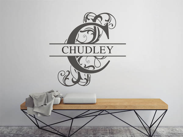 Wandtattoo verschnörkelter Buchstabe C mit Chudley