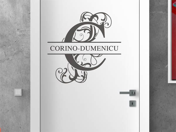 Wandtattoo verschnörkelter Buchstabe C mit Corino-Dumenicu