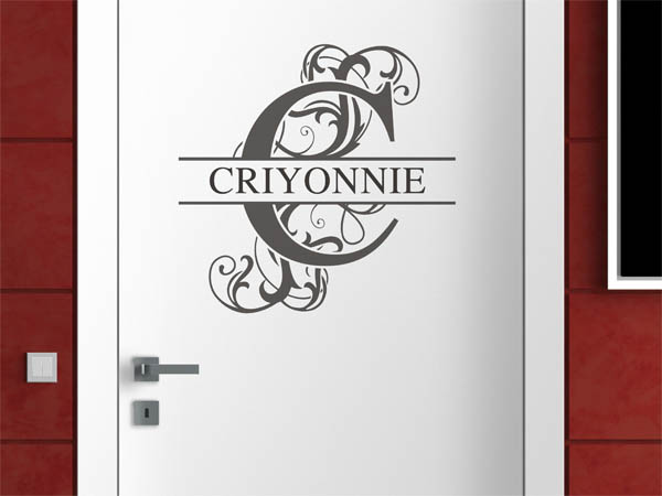 Wandtattoo verschnörkelter Buchstabe C mit Criyonnie