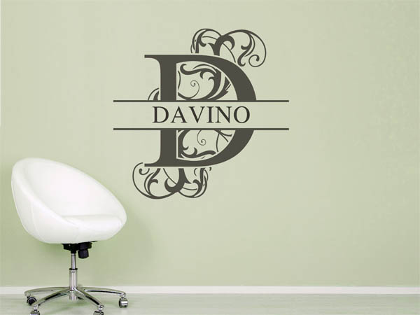 Wandtattoo verschnörkelter Buchstabe D mit Davino