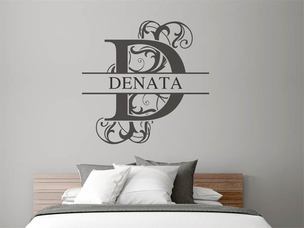 Wandtattoo verschnörkelter Buchstabe D mit Denata