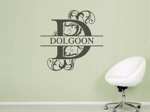 Wandtattoo verschnörkelter Buchstabe D mit Dolgoon