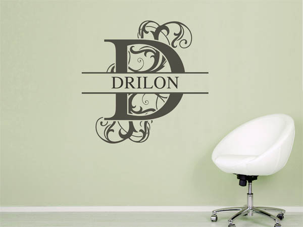Wandtattoo verschnörkelter Buchstabe D mit Drilon