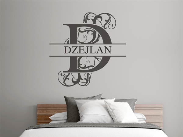 Wandtattoo verschnörkelter Buchstabe D mit Dzejlan