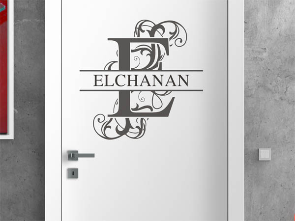 Wandtattoo verschnörkelter Buchstabe E mit Elchanan