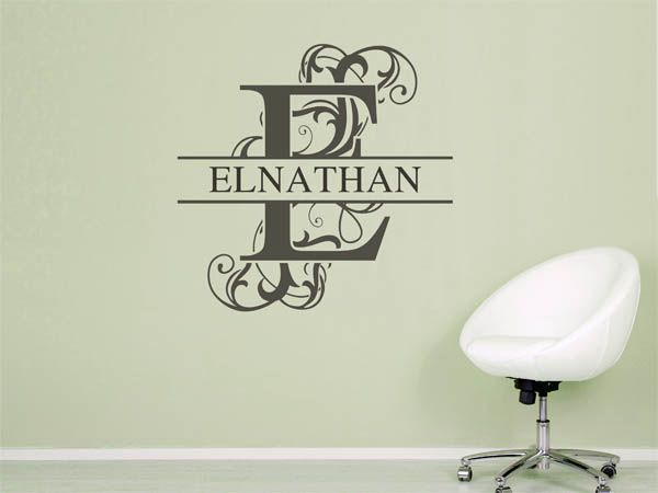 Wandtattoo verschnörkelter Buchstabe E mit Elnathan