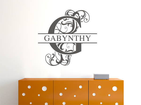 Wandtattoo verschnörkelter Buchstabe G mit Gabynthy