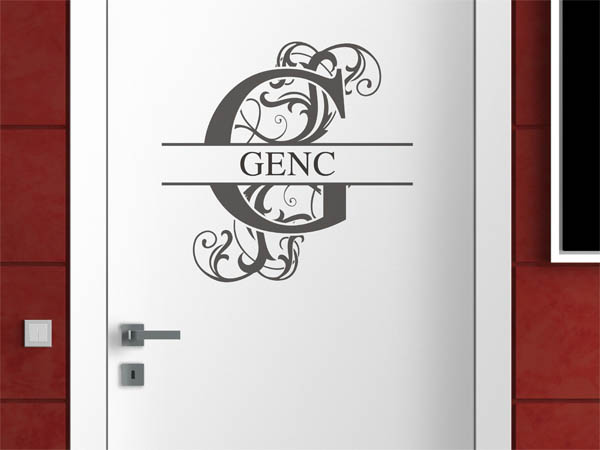 Wandtattoo verschnörkelter Buchstabe G mit Genc