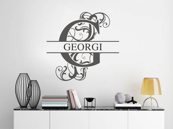 Wandtattoo verschnörkelter Buchstabe G mit Georgi