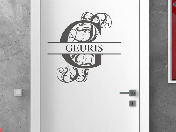 Wandtattoo verschnörkelter Buchstabe G mit Geuris