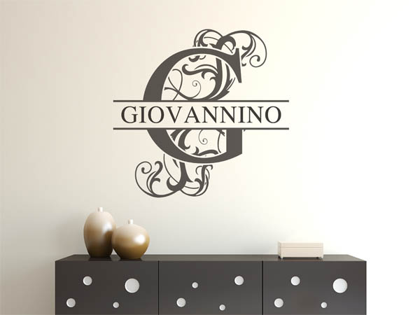 Wandtattoo verschnörkelter Buchstabe G mit Giovannino