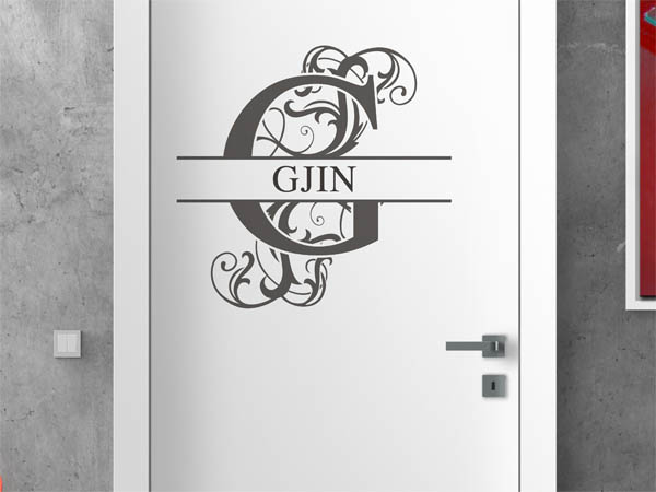 Wandtattoo verschnörkelter Buchstabe G mit Gjin