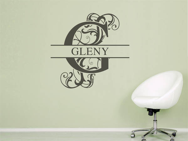 Wandtattoo verschnörkelter Buchstabe G mit Gleny