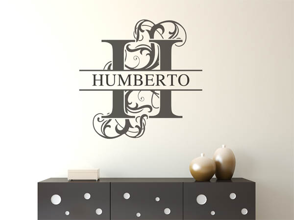 Wandtattoo verschnörkelter Buchstabe H mit Humberto
