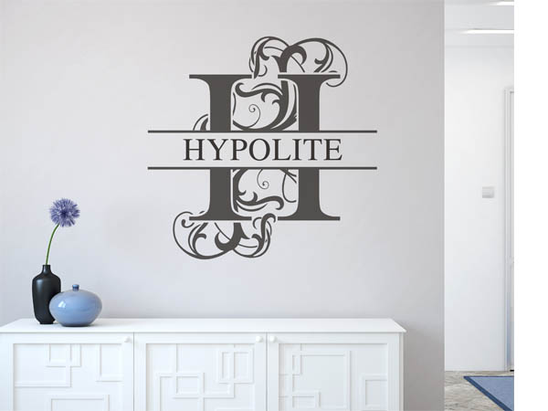 Wandtattoo verschnörkelter Buchstabe H mit Hypolite