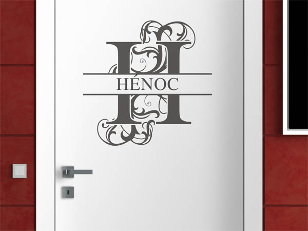 Wandtattoo verschnörkelter Buchstabe H mit Hénoc