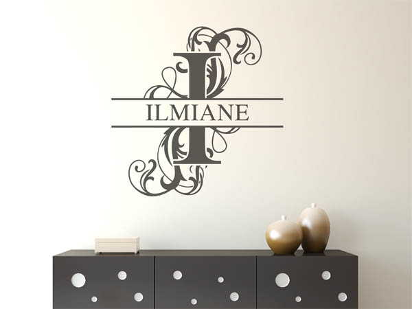 Wandtattoo verschnörkelter Buchstabe I mit Ilmiane