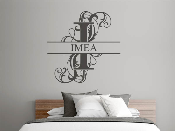 Wandtattoo verschnörkelter Buchstabe I mit Imea