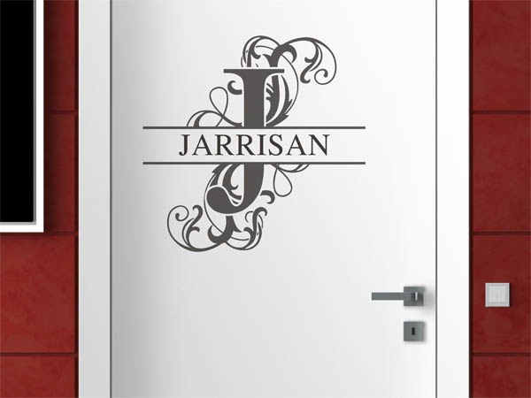 Wandtattoo verschnörkelter Buchstabe J mit Jarrisan
