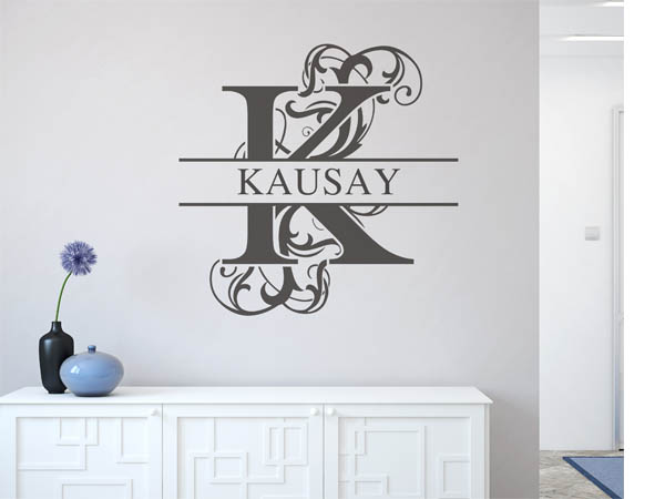 Wandtattoo verschnörkelter Buchstabe K mit Kausay