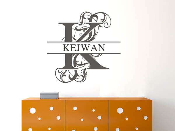 Wandtattoo verschnörkelter Buchstabe K mit Kejwan