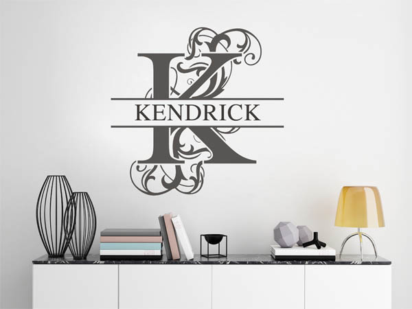 Wandtattoo verschnörkelter Buchstabe K mit Kendrick