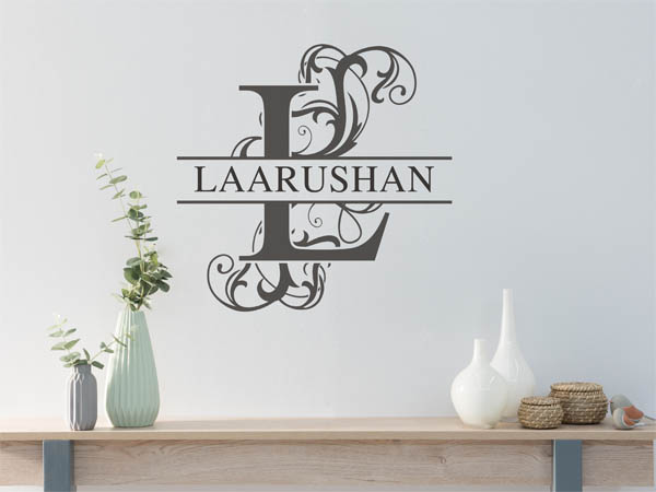 Wandtattoo verschnörkelter Buchstabe L mit Laarushan