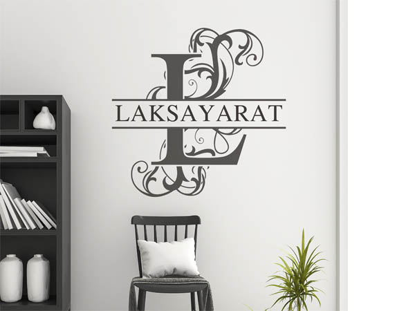 Wandtattoo verschnörkelter Buchstabe L mit Laksayarat