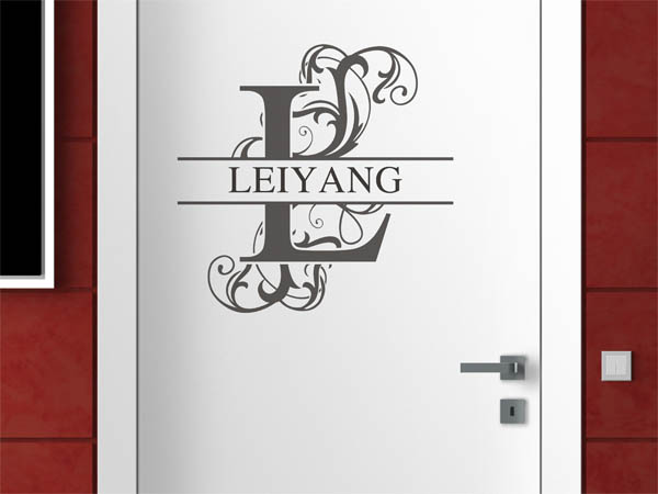 Wandtattoo verschnörkelter Buchstabe L mit Leiyang
