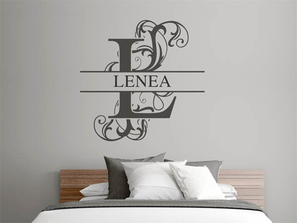 Wandtattoo verschnörkelter Buchstabe L mit Lenea