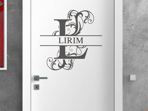 Wandtattoo verschnörkelter Buchstabe L mit Lirim