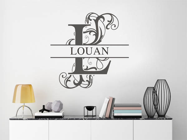 Wandtattoo verschnörkelter Buchstabe L mit Louan