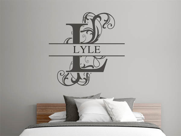 Wandtattoo verschnörkelter Buchstabe L mit Lyle