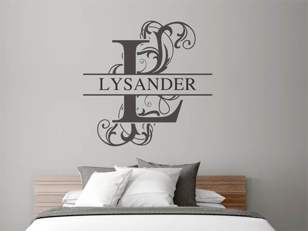 Wandtattoo verschnörkelter Buchstabe L mit Lysander