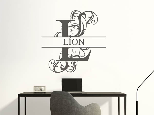 Wandtattoo verschnörkelter Buchstabe L mit Líon