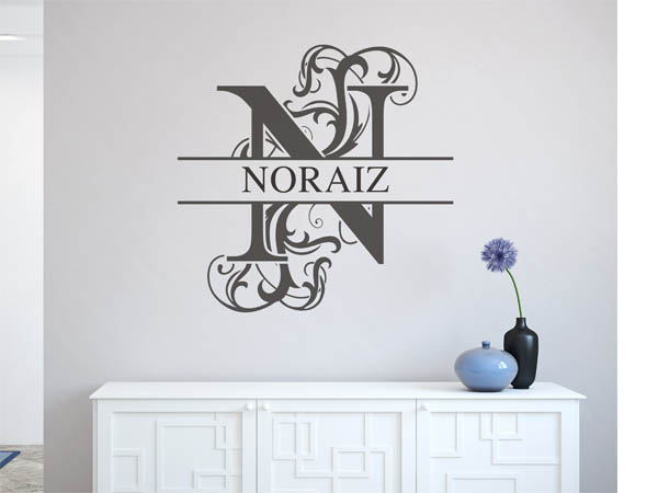 Wandtattoo verschnörkelter Buchstabe N mit Noraiz