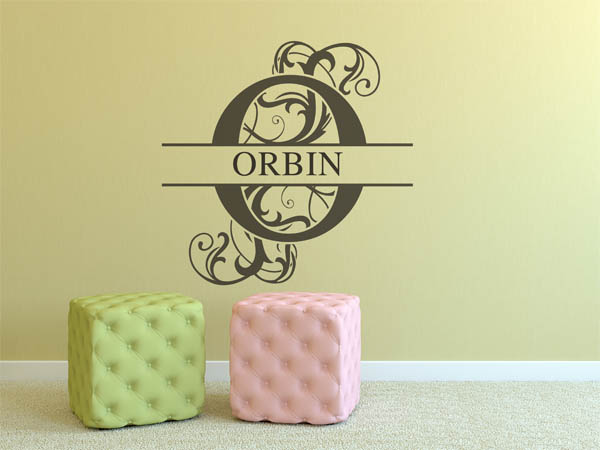 Wandtattoo verschnörkelter Buchstabe O mit Orbin