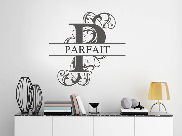 Wandtattoo verschnörkelter Buchstabe P mit Parfait