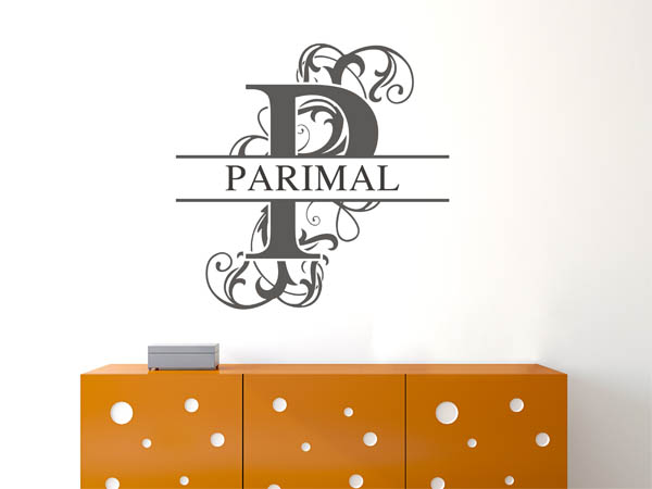 Wandtattoo verschnörkelter Buchstabe P mit Parimal