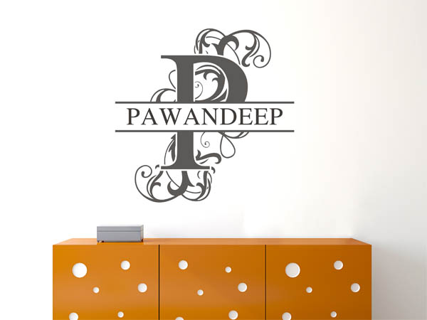 Wandtattoo verschnörkelter Buchstabe P mit Pawandeep